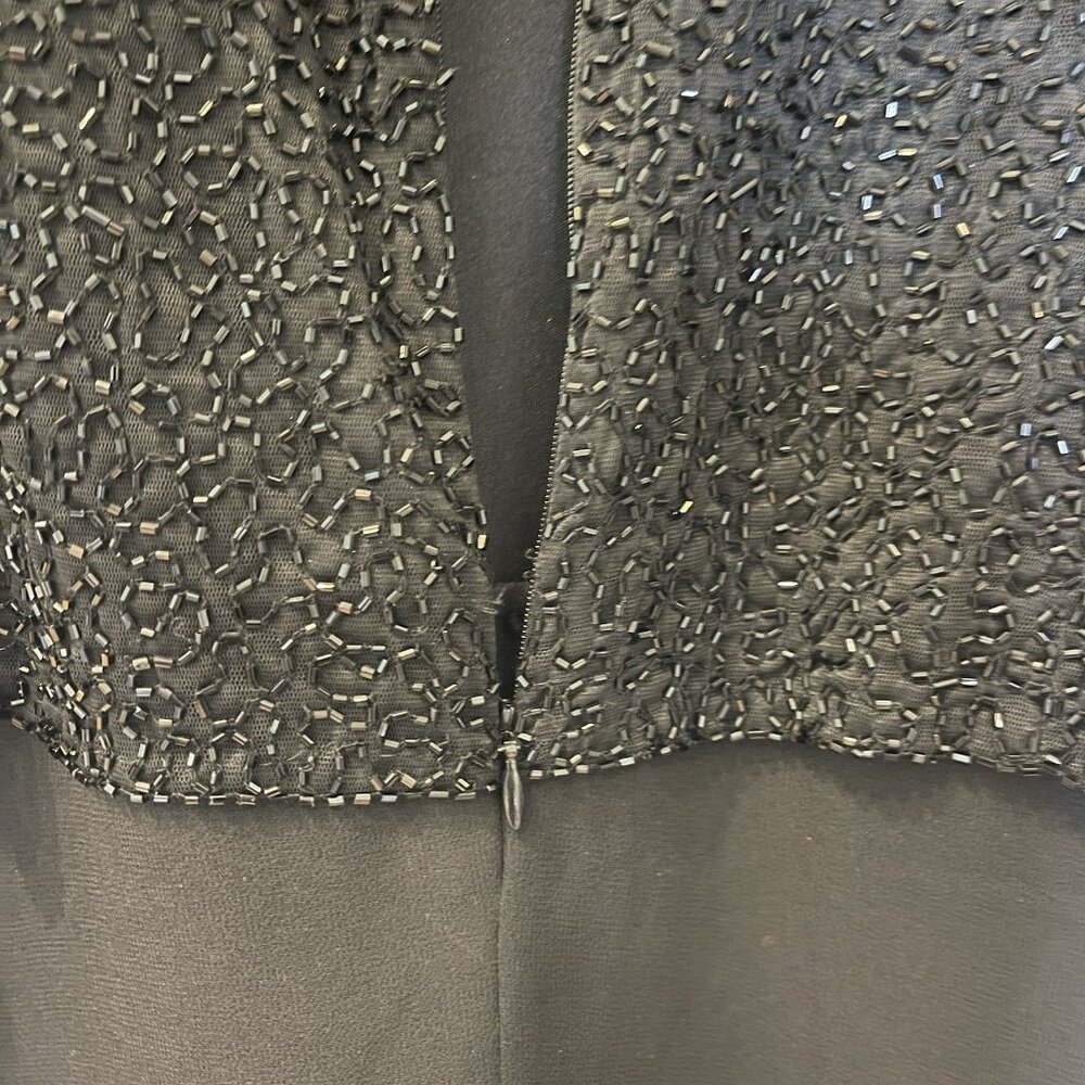 JKARA Women Formal Evening Beaded Maxi Dress Size 16 Mesh Overlay Elegant Formal - Picture 8 of 13
